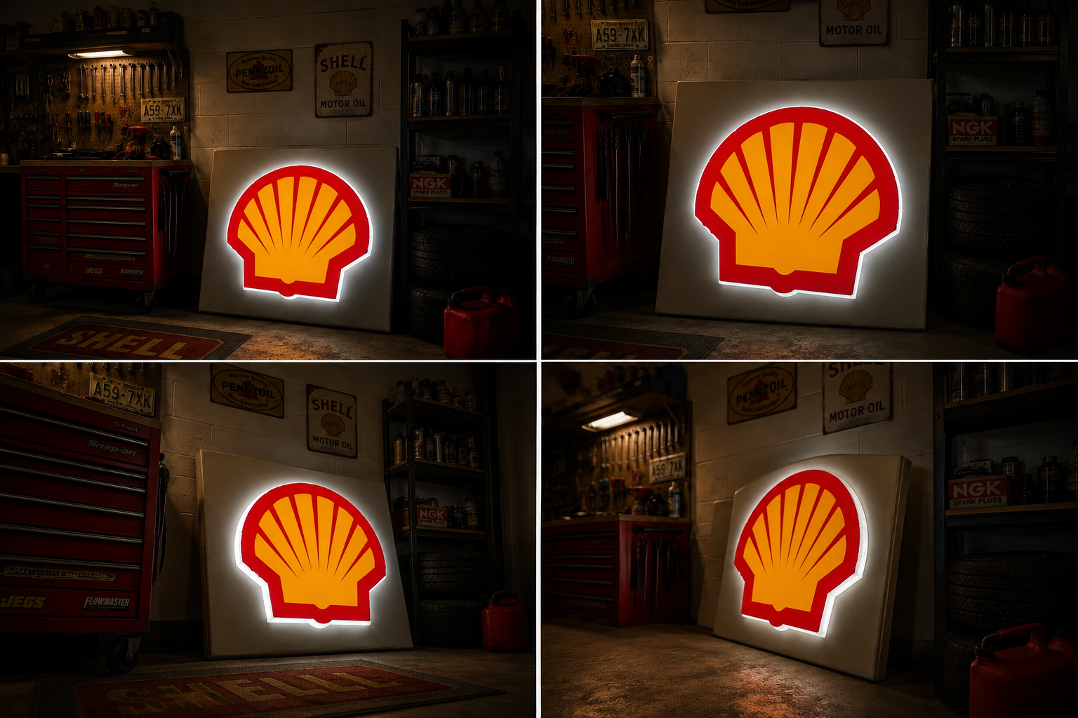 Shell Forecourt illumated sign