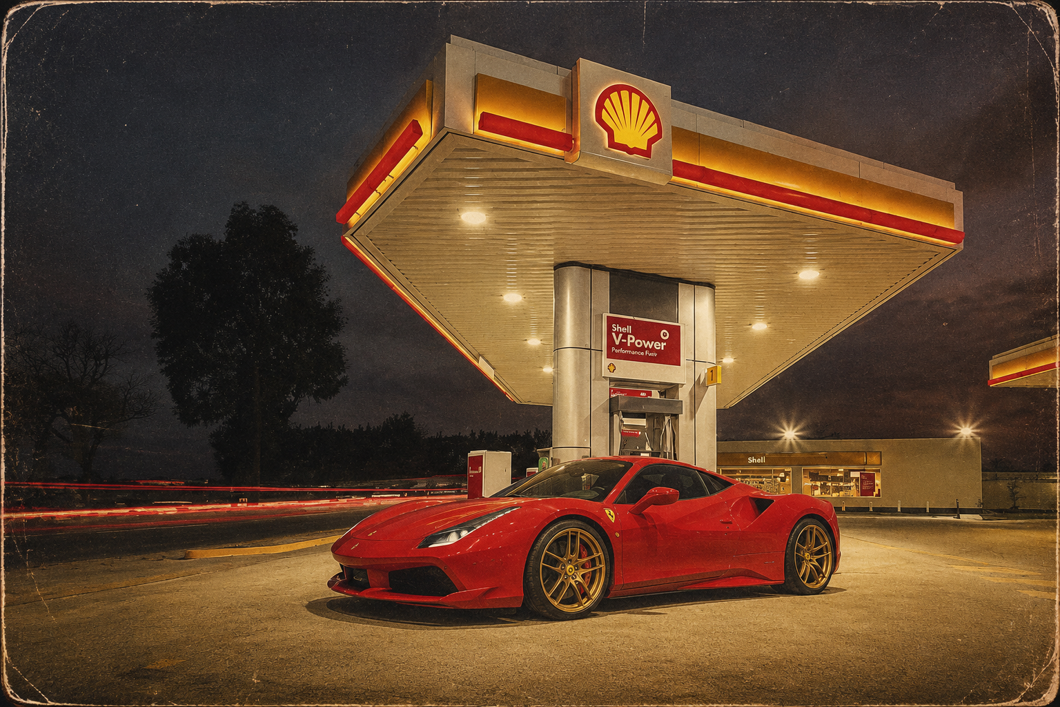 Shell Forecourt illumated sign