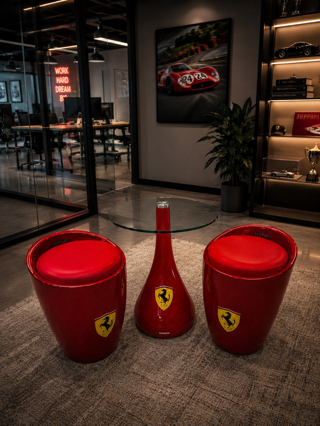 Ferrari table and stools