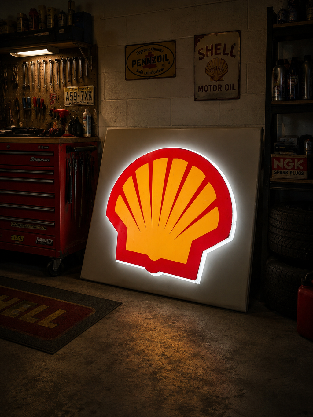 Shell Forecourt illumated sign