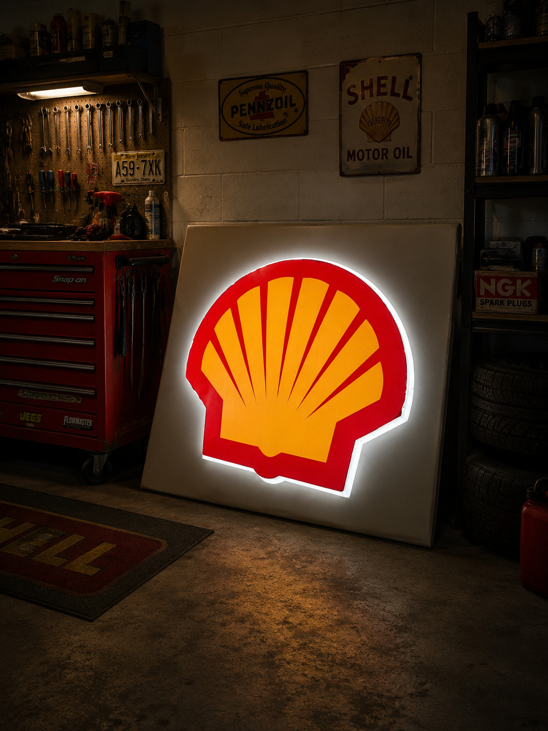 Shell Forecourt illumated sign