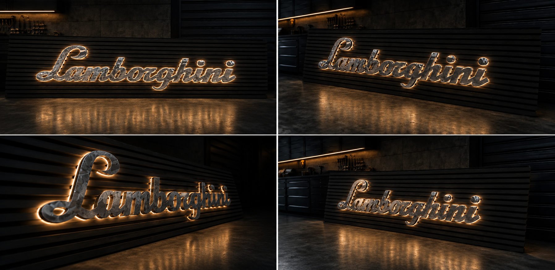 Lamborghini illuminated sign