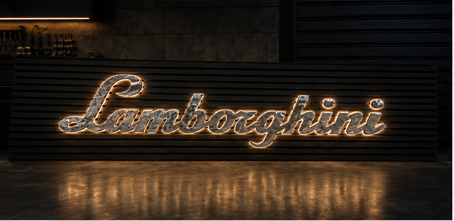 Lamborghini illuminated sign