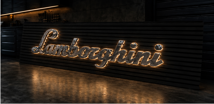 Lamborghini illuminated sign