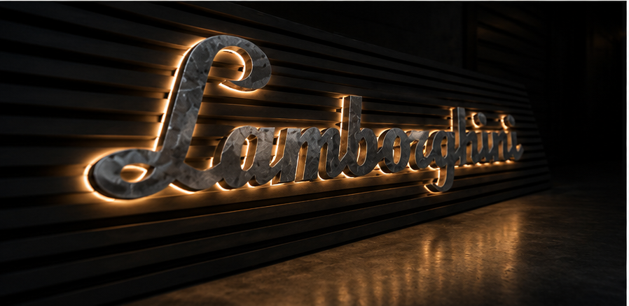 Lamborghini illuminated sign