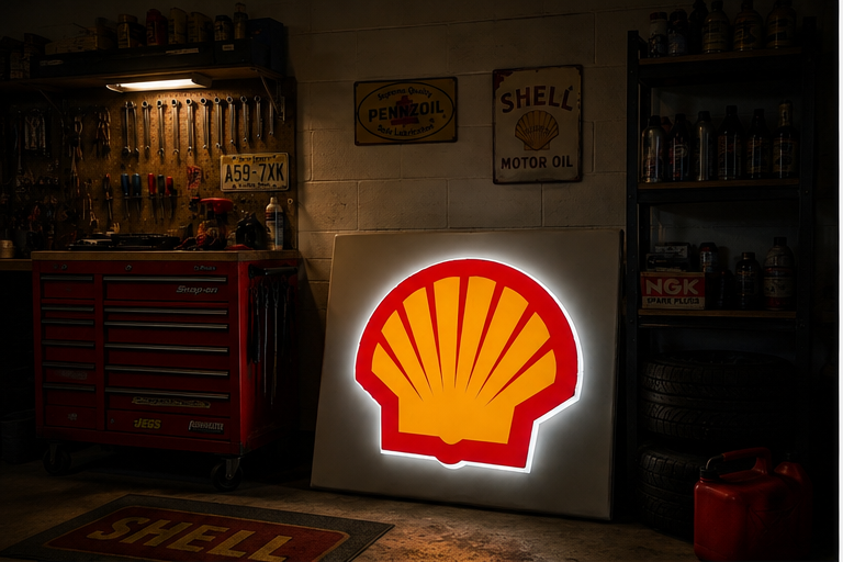 Shell Forecourt illumated sign