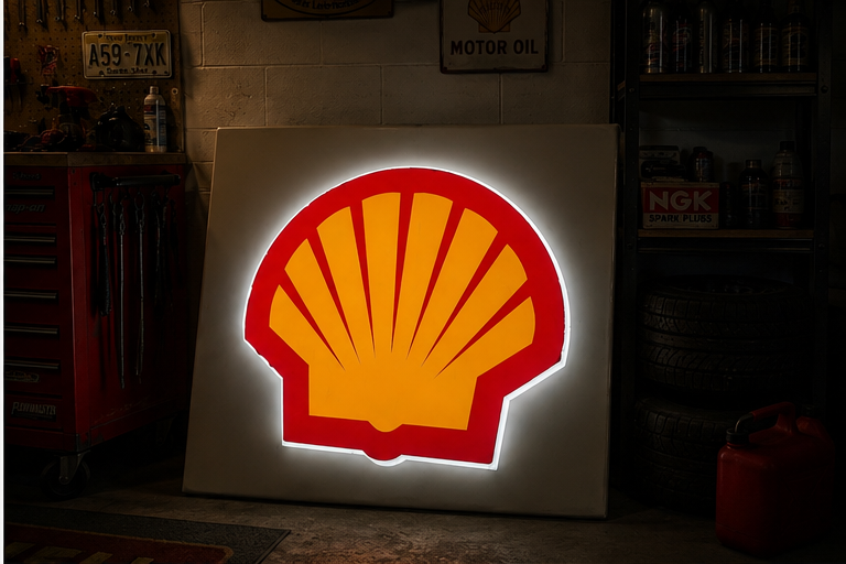 Shell Forecourt illumated sign